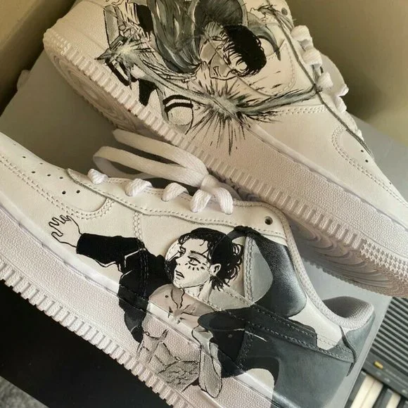 Custom, One of a Kind Air Force 1 Sneakers (Attack on Titan) - Picture 2 of 7